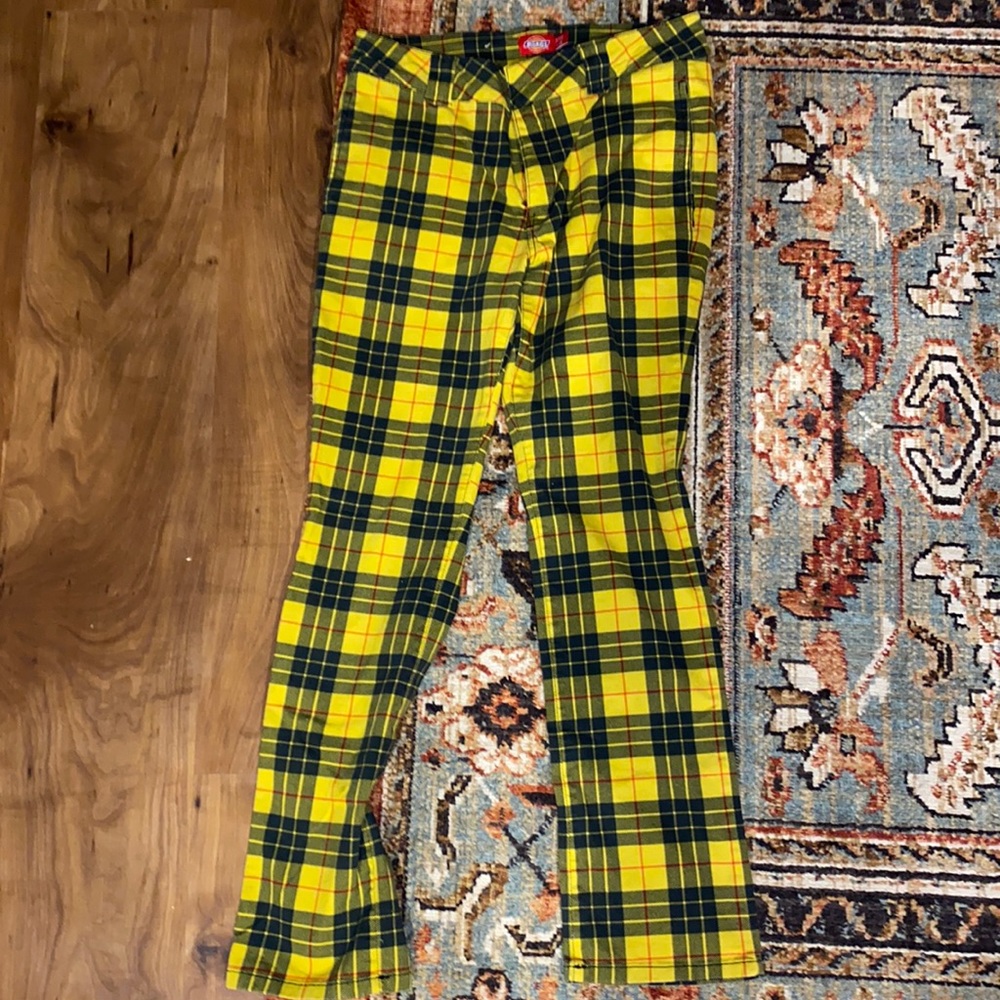yellow plaid dickies - new condition - only worn once
